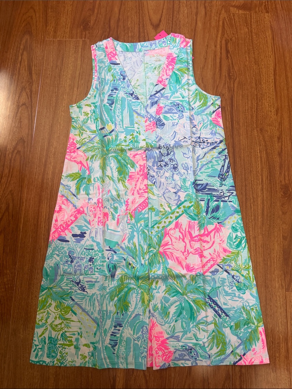 Lilly Pulitzer Tropical Print Mini Dress in Pink, Green, Blue
